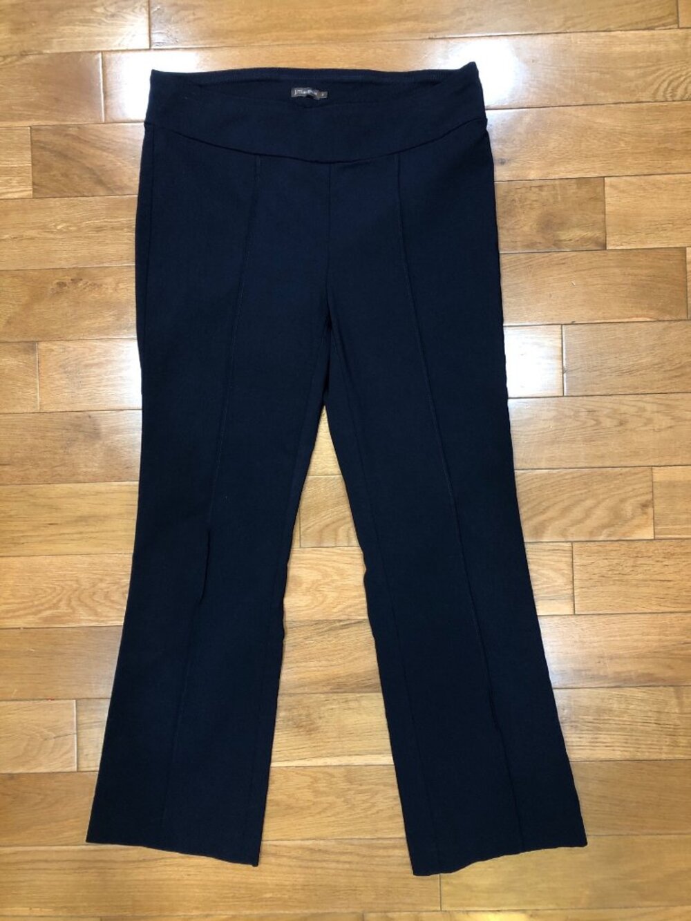 J McLaughlin Navy Ivy Amelia Cloth Kick Flare Pants Front Seam Cropped Size 6